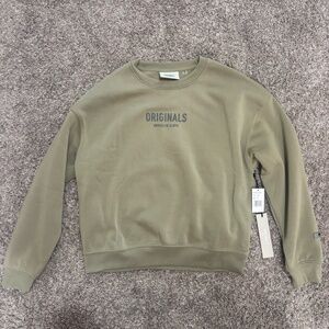 Originals Brooklyn Cloth logo crewneck fleece sweatshirt M green